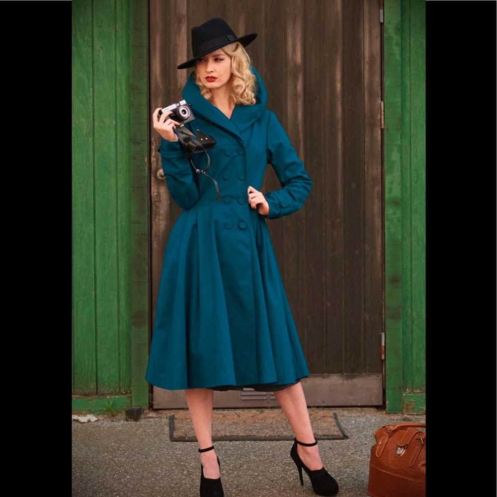 Miss candy floss teal trench coat